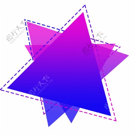 蓝紫色渐变三角形纹理边框可商用