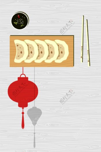 中华美食饺子海报背景