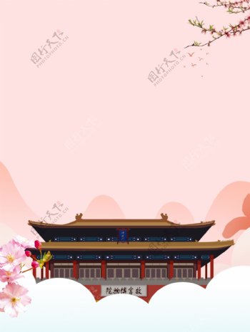 中国风故宫旅游背景设计