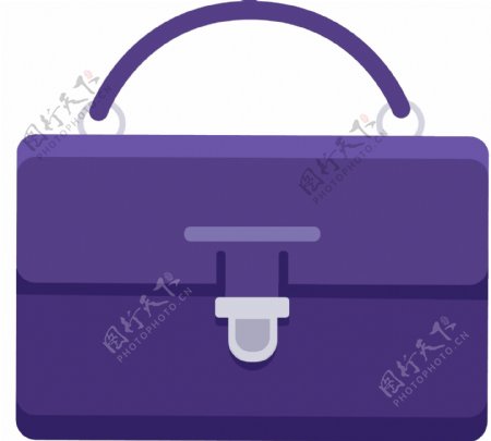 手绘紫色手提包插画
