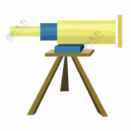 卡通彩色望远镜科技