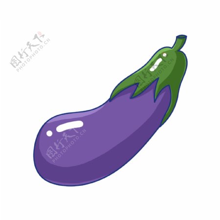 手绘紫色茄子插画