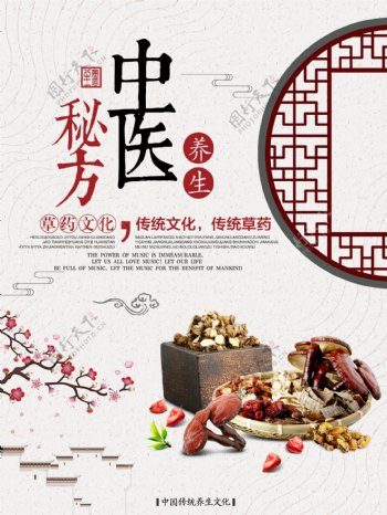 古典中国风中医医药养生保健促销海报