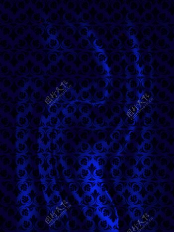 原创欧式花纹理布质感蓝质感背景素材