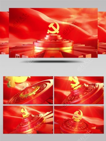 红色中国军建党政通用开场片头素材