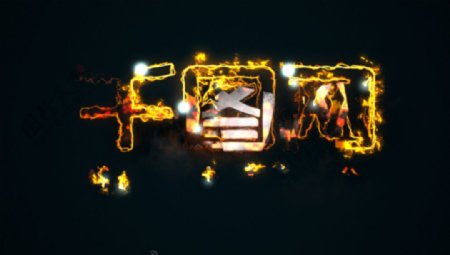 火焰描边粒子拖尾游戏电影logo展示