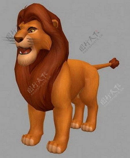 动物3dmax模型辛巴肌肉强壮的狮子