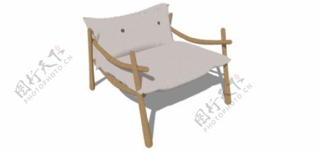 浅色卧室椅子su单体模型