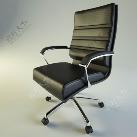 黑色简约舒适办公椅3d模型