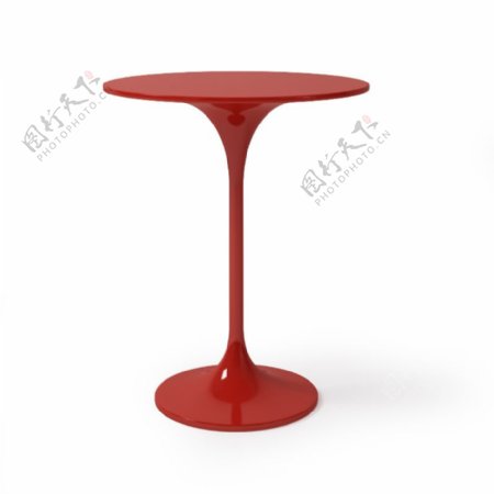 红色圆形小餐桌模型
