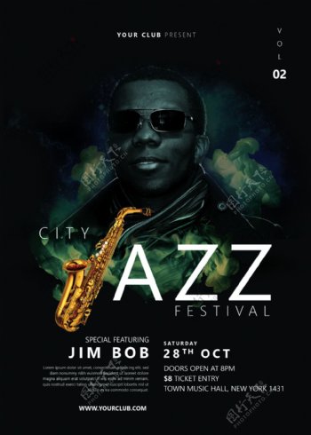 黑色爵士jazz欧美音乐电影海报设计