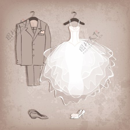短式婚礼婚纱礼服相关矢量素材