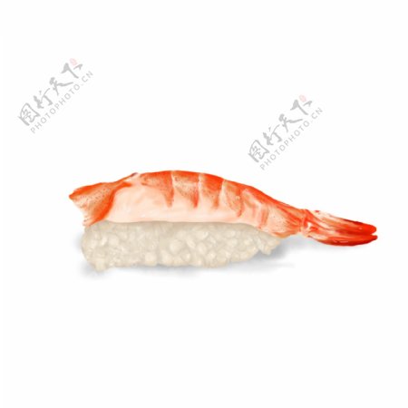 手绘美食日料海鲜红虾寿司元素1