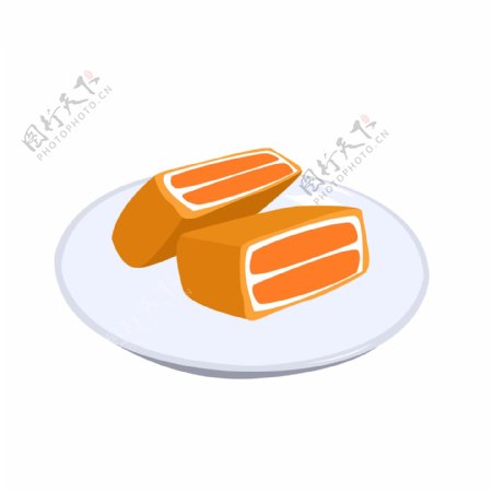 橙色卡通食物甜品食用芒果班戟透明