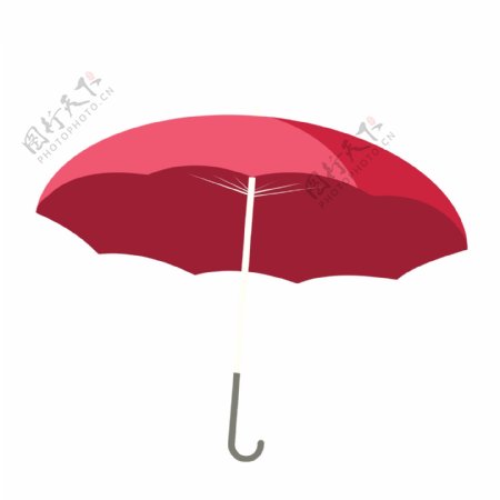 手绘红伞图案元素