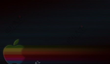 黑色背景彩虹苹果logo桌面