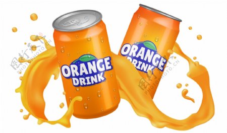 橙汁饮料罐