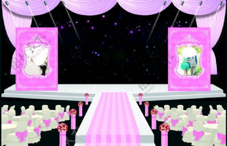 粉色婚礼场景效果图