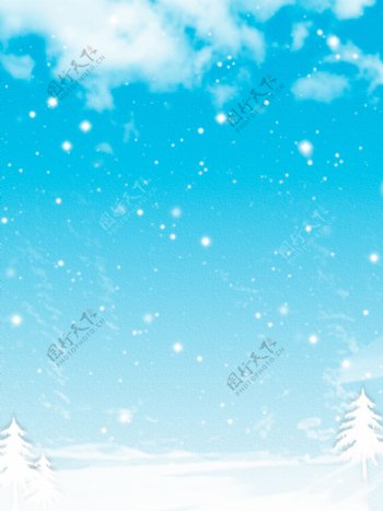 冬季立冬蓝天白云背景素材