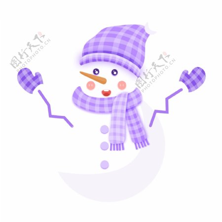 冬季简约卡通雪人装饰元素