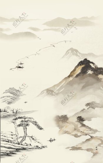 水墨山水画