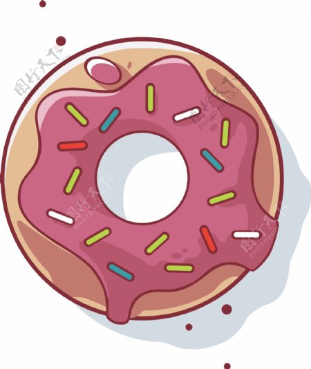 卡通粉色甜甜圈矢量素材