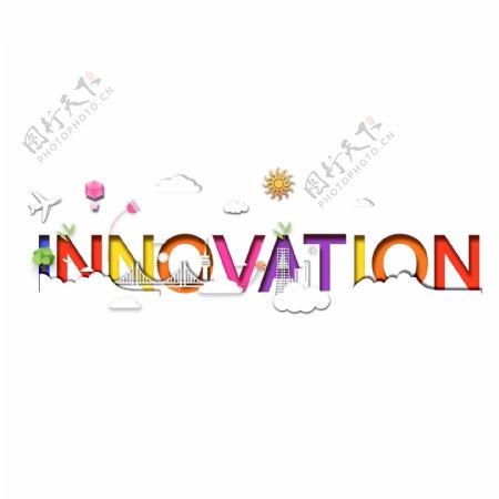 印象剪纸风innovation创新元素