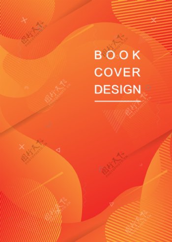 橙色高级颜色逐渐变化时尚创意商业书盖