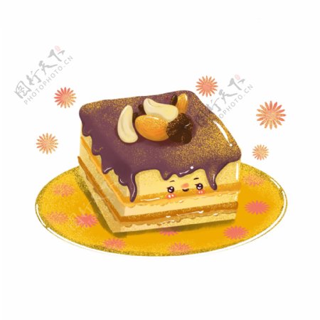 卡通杏仁坚果蛋糕甜品可爱夹心多层