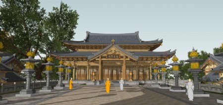 禅宗寺院效果图