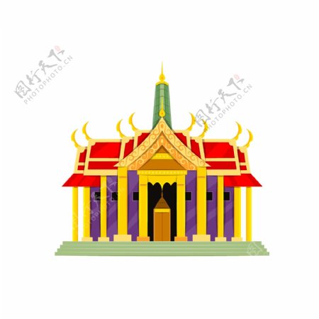翡翠佛的寺庙神社城市支柱黄色