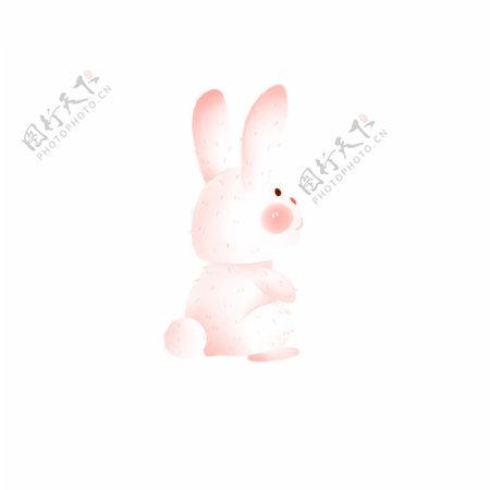 粉色卡通一只小兔子设计