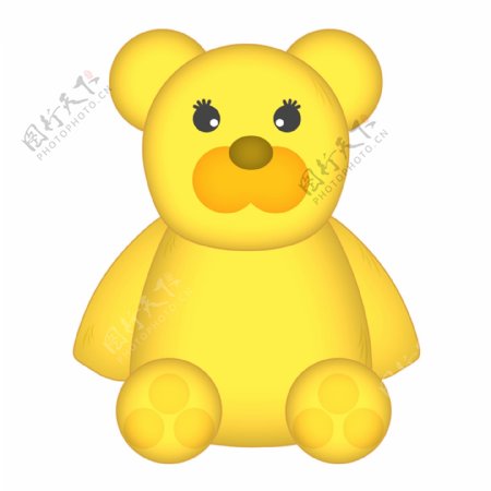 可爱黄色小熊免抠素材