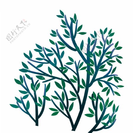 植物树枝插画图案