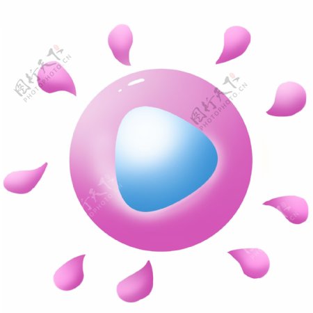 粉色太阳装饰插图