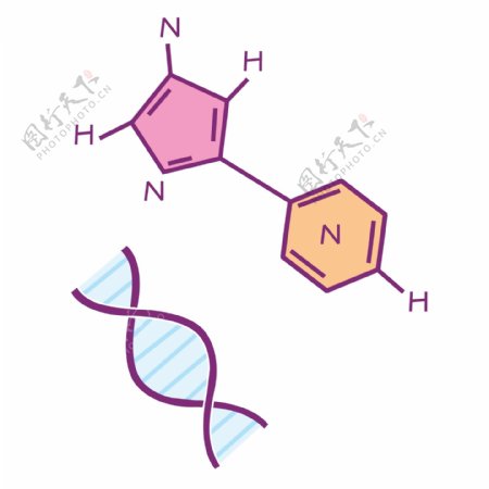 化学分子导管插画