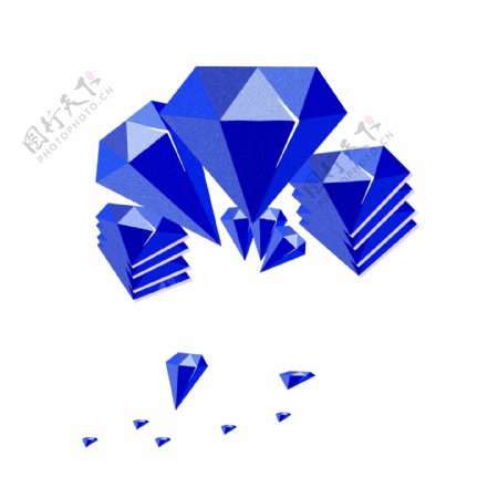 蓝色的钻石宝石插画
