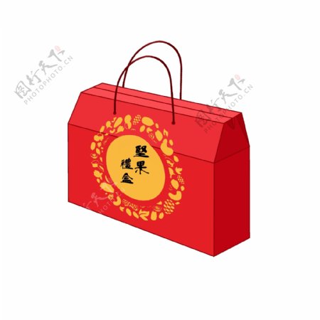 春节年货坚果礼盒红色礼盒