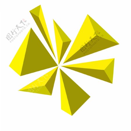 黄色的三角形插画