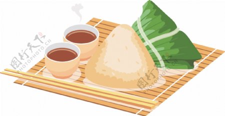 端午节粽子茶水免抠下载