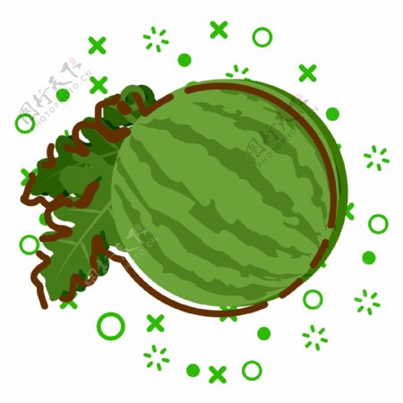 绿色大西瓜免抠图