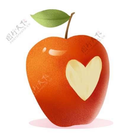 情人节心形苹果插画