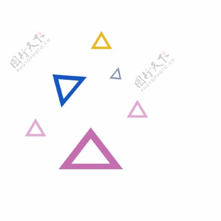 蓝色几何三角形漂浮素材