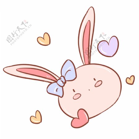 情人节小兔子插画