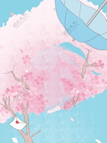 手绘樱花背景设计
