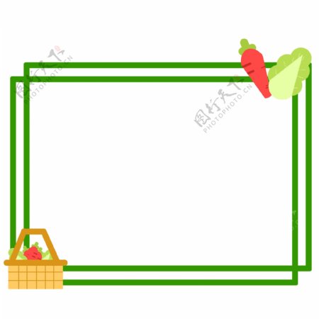 手绘蔬菜边框插画