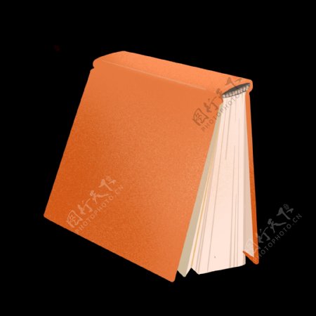 一本橙色书籍插画
