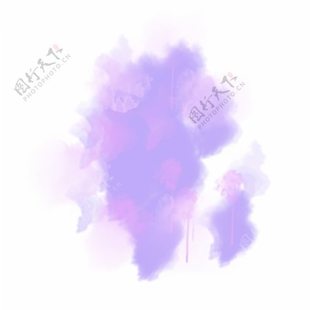 紫色的水彩装饰插画