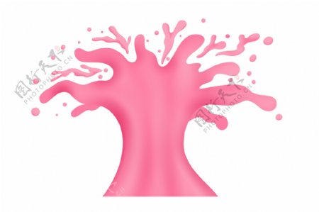 卡通立体粉色液体插图