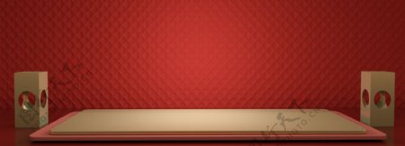 C4D年货节红金色天猫淘宝背景图片